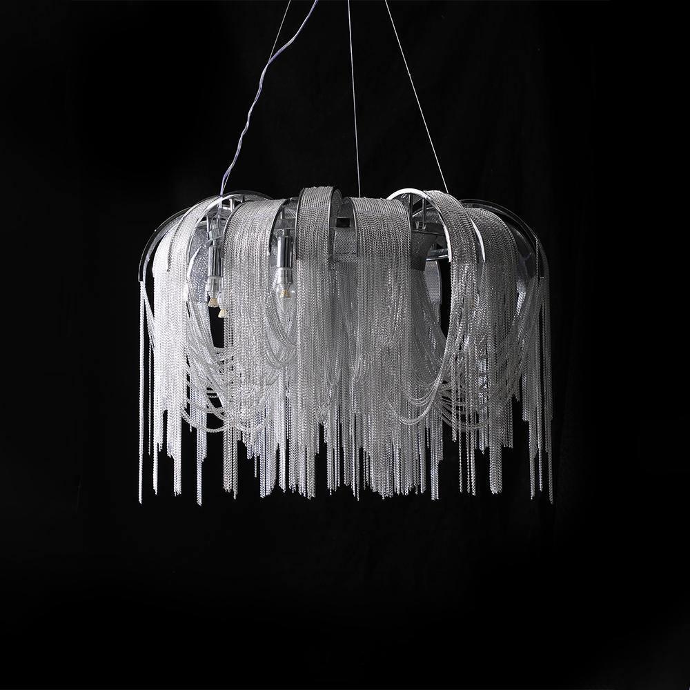 Tarien candelabru Lanțuri Stratificate Nichel Lux