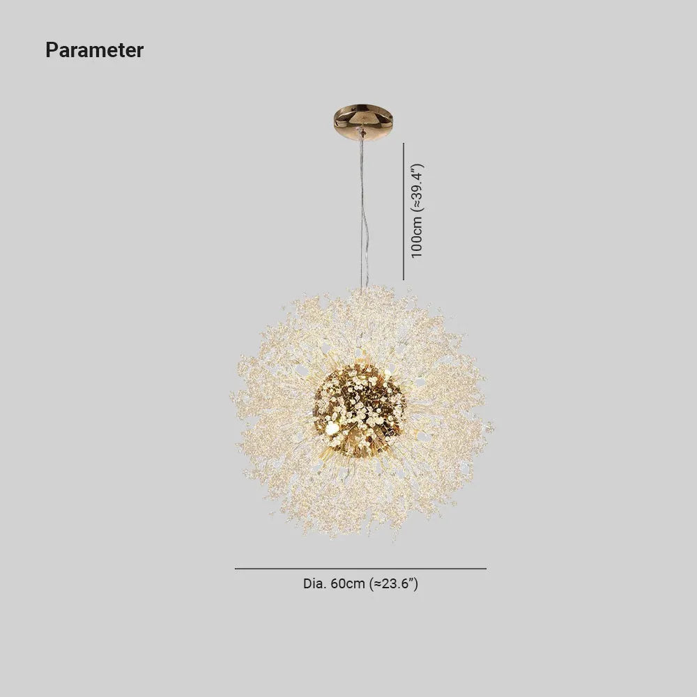 Arisha lampă suspendată elegantă Dandelion minimalistă de lux, aurie/Chrome