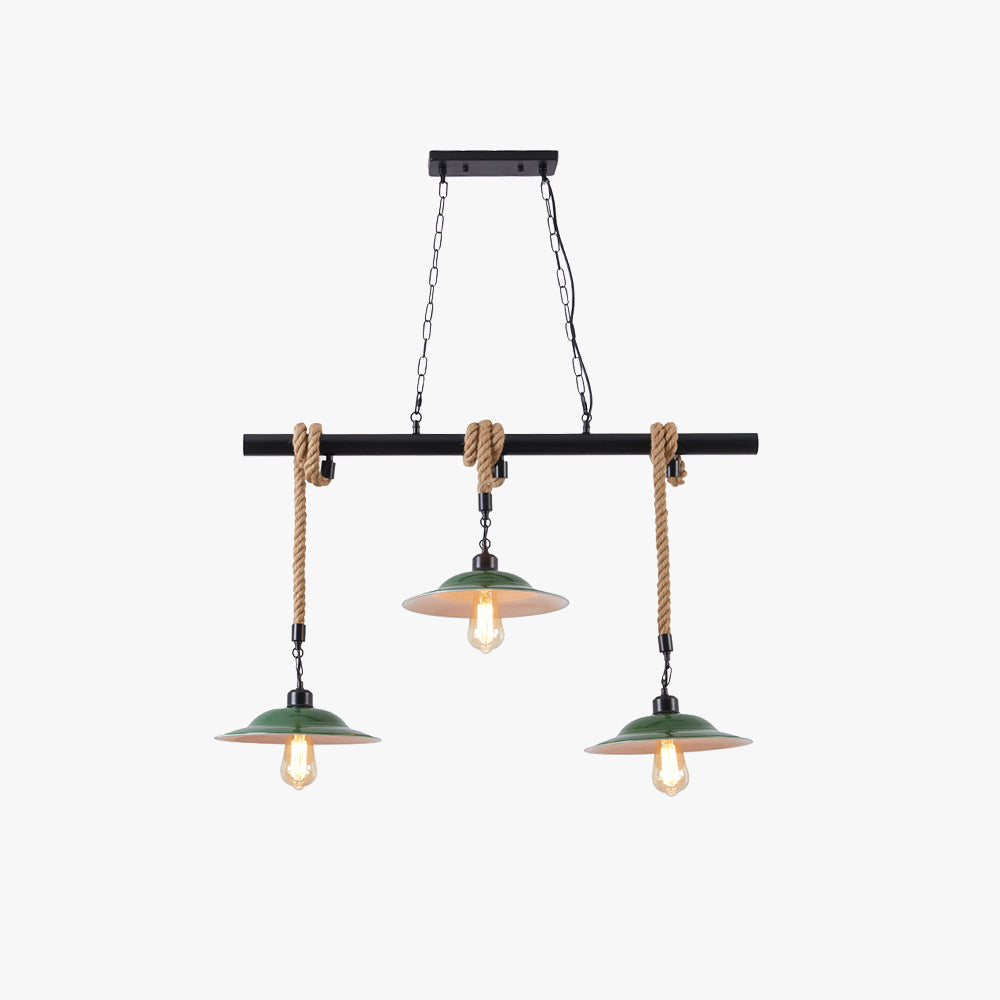 Epoch lampă suspendată verde din metal, vintage, LED, pentru bucătărie și living