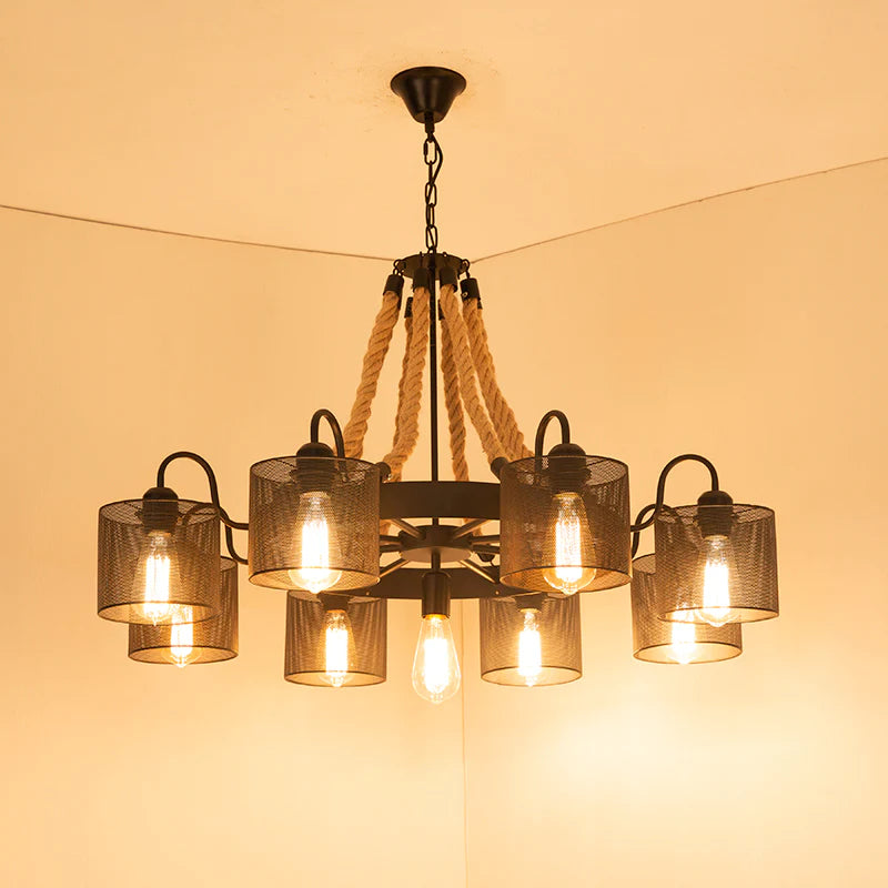 Epoch lampă suspendată Vintage LED negru Coardă/metal living