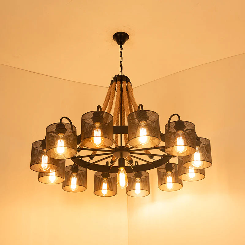 Epoch lampă suspendată Vintage LED negru Coardă/metal living
