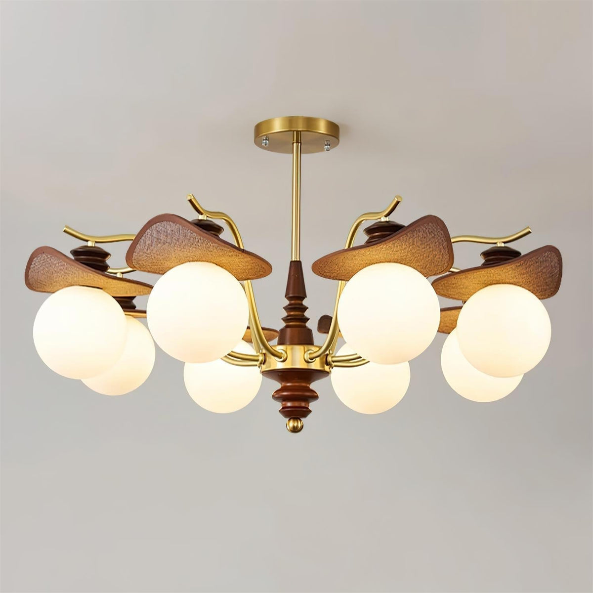 Candelabru glob din lemn