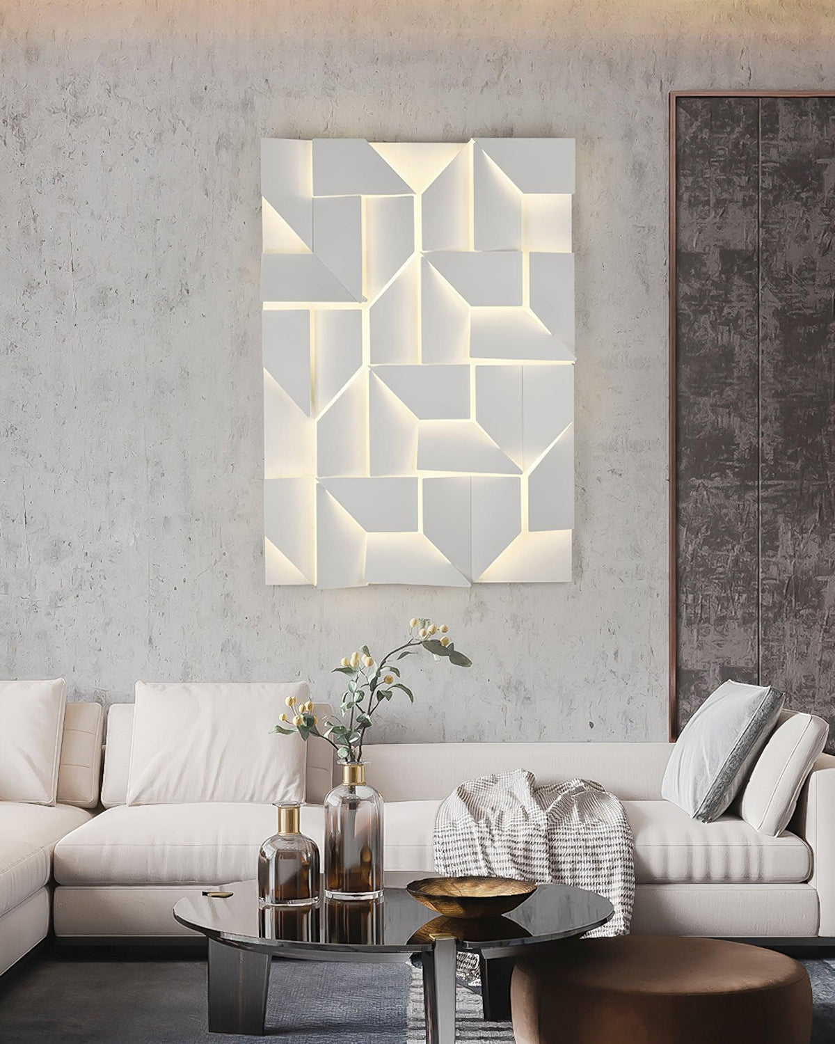Aplică de perete 3D Geometric Panels stratificat Light Art Reglare prin telecomandă modern
