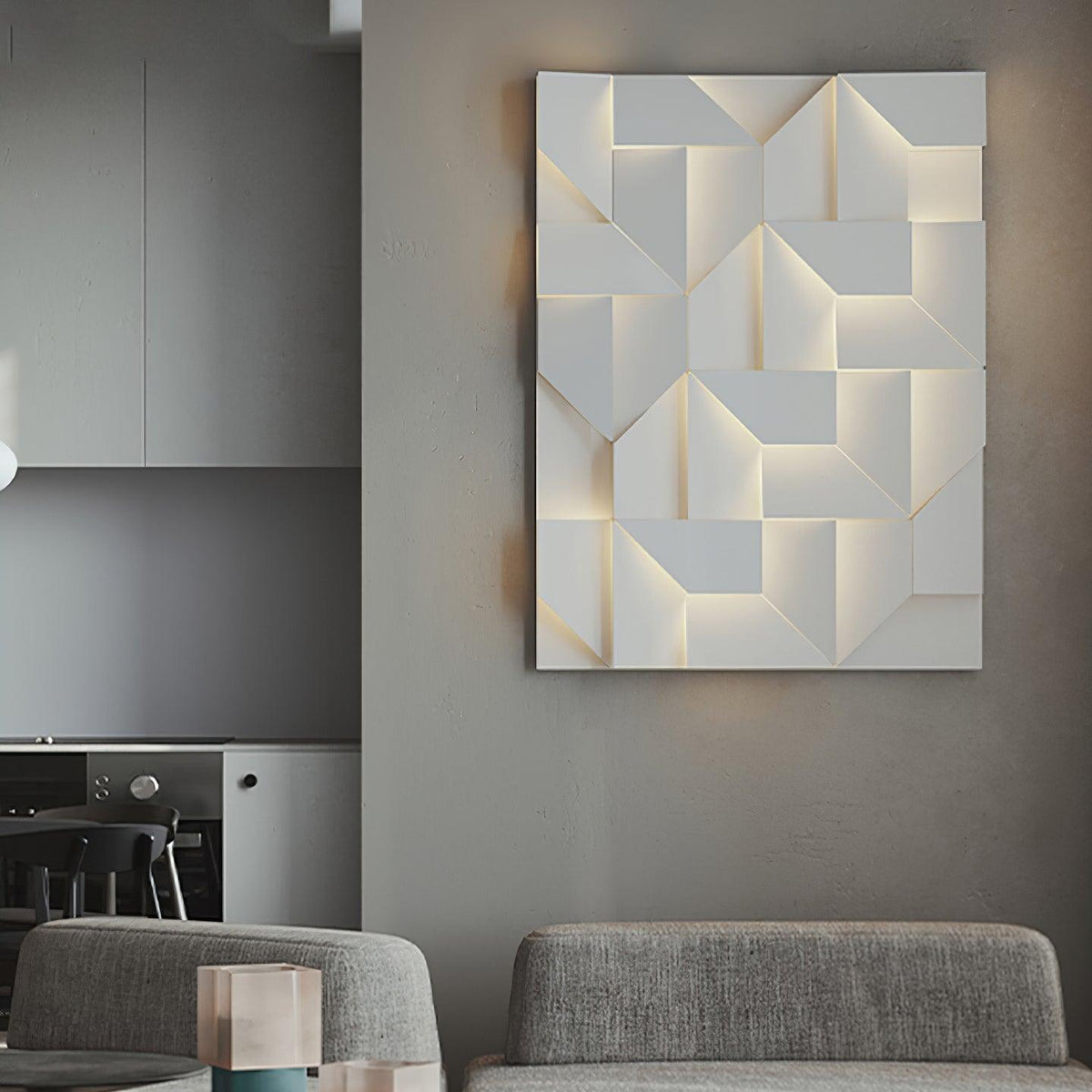 Aplică de perete 3D Geometric Panels stratificat Light Art Reglare prin telecomandă modern