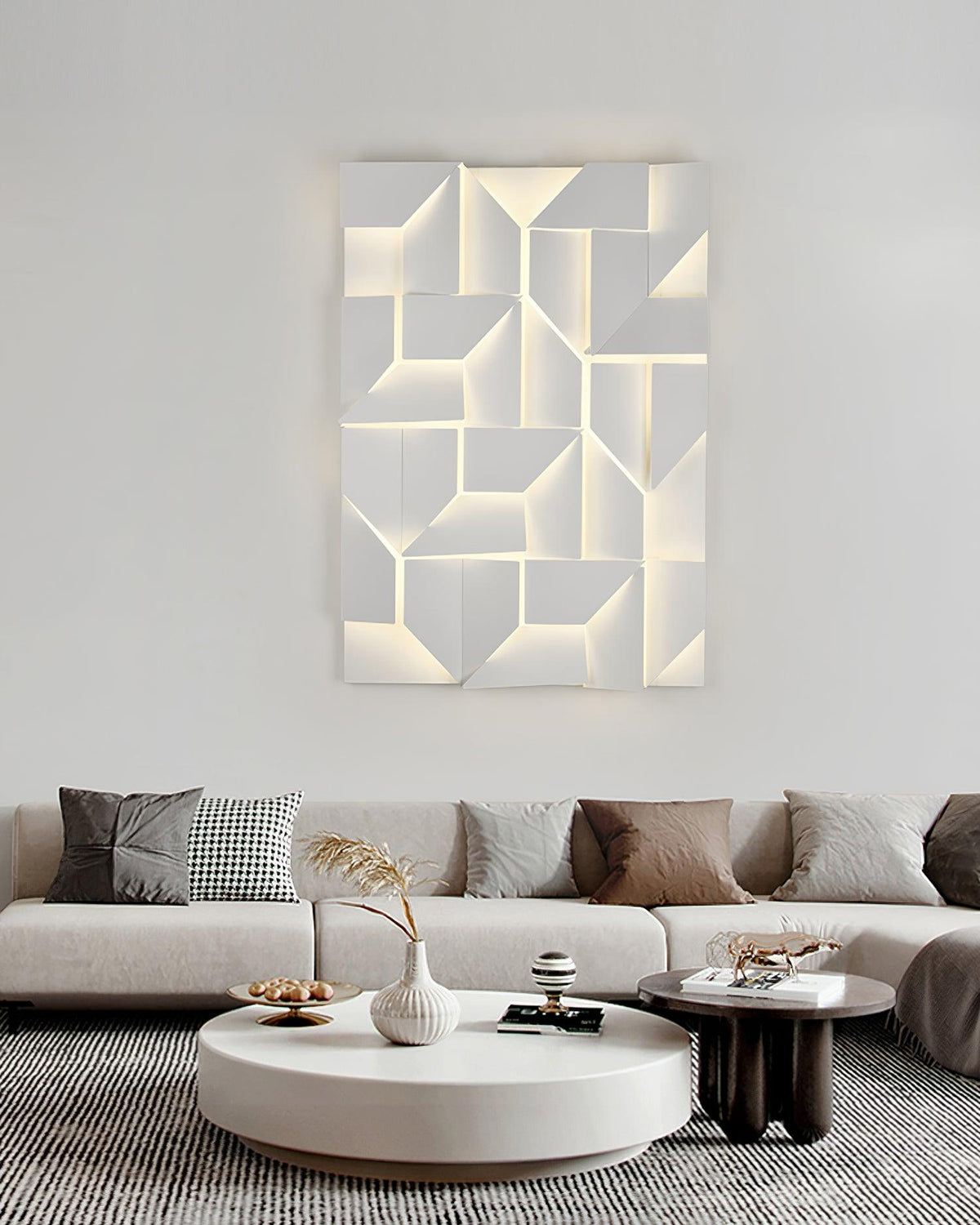 Aplică de perete 3D Geometric Panels stratificat Light Art Reglare prin telecomandă modern