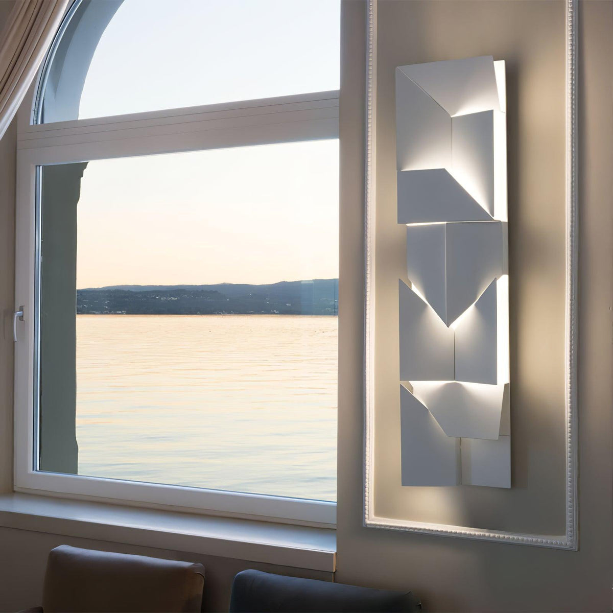 Aplică de perete 3D Geometric Panels stratificat Light Art Reglare prin telecomandă modern
