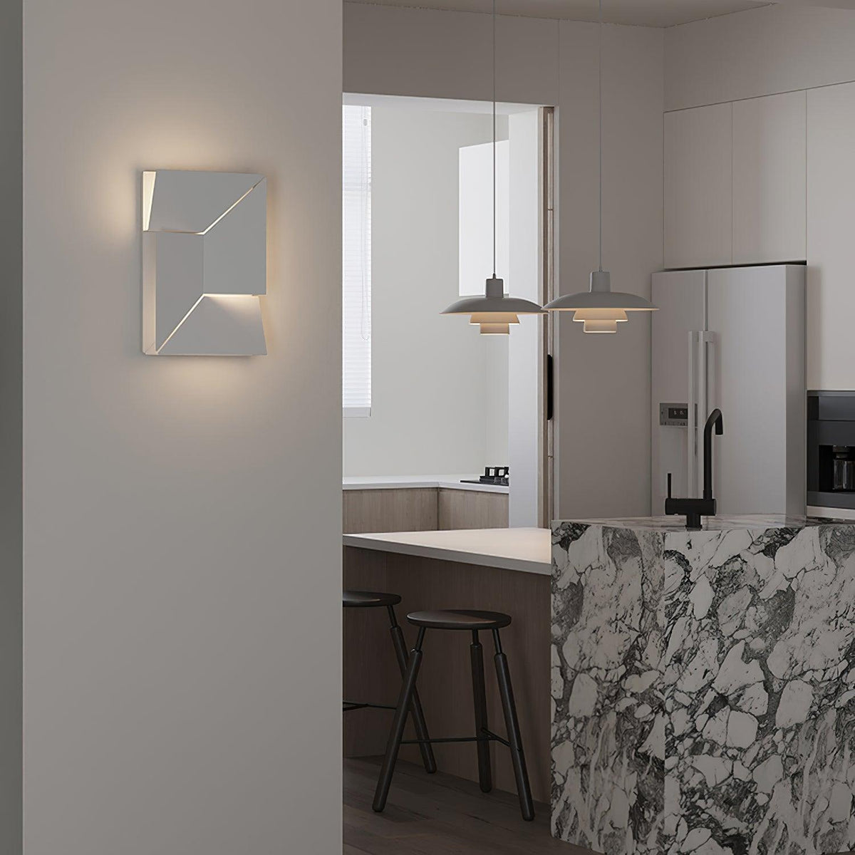 Aplică de perete 3D Geometric Panels stratificat Light Art Reglare prin telecomandă modern