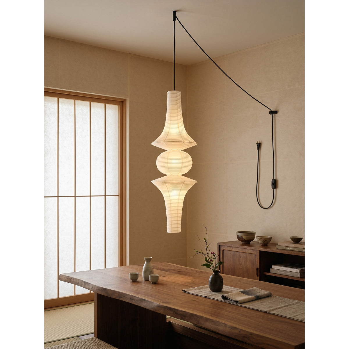 Soreneria lampă suspendată din hârtie Washi japoneză