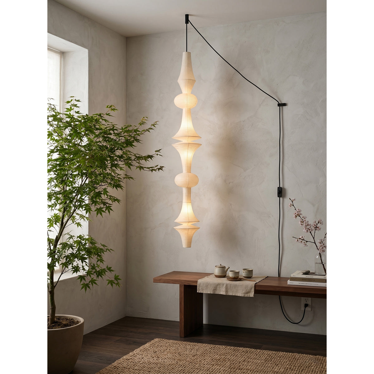 Soreneria lampă suspendată din hârtie Washi japoneză