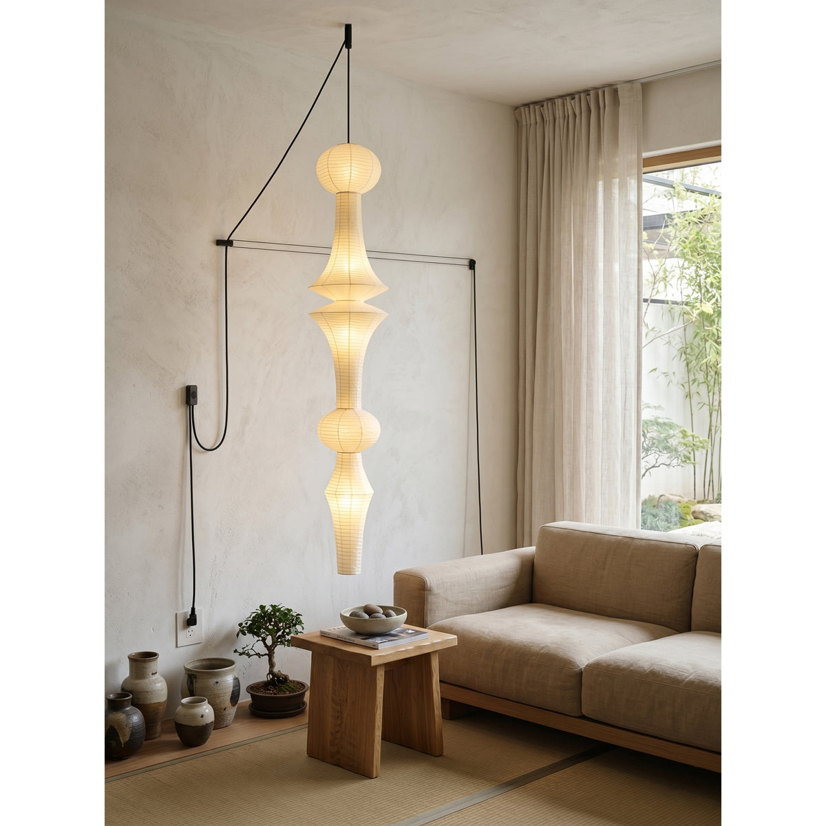 Soreneria lampă suspendată din hârtie Washi japoneză