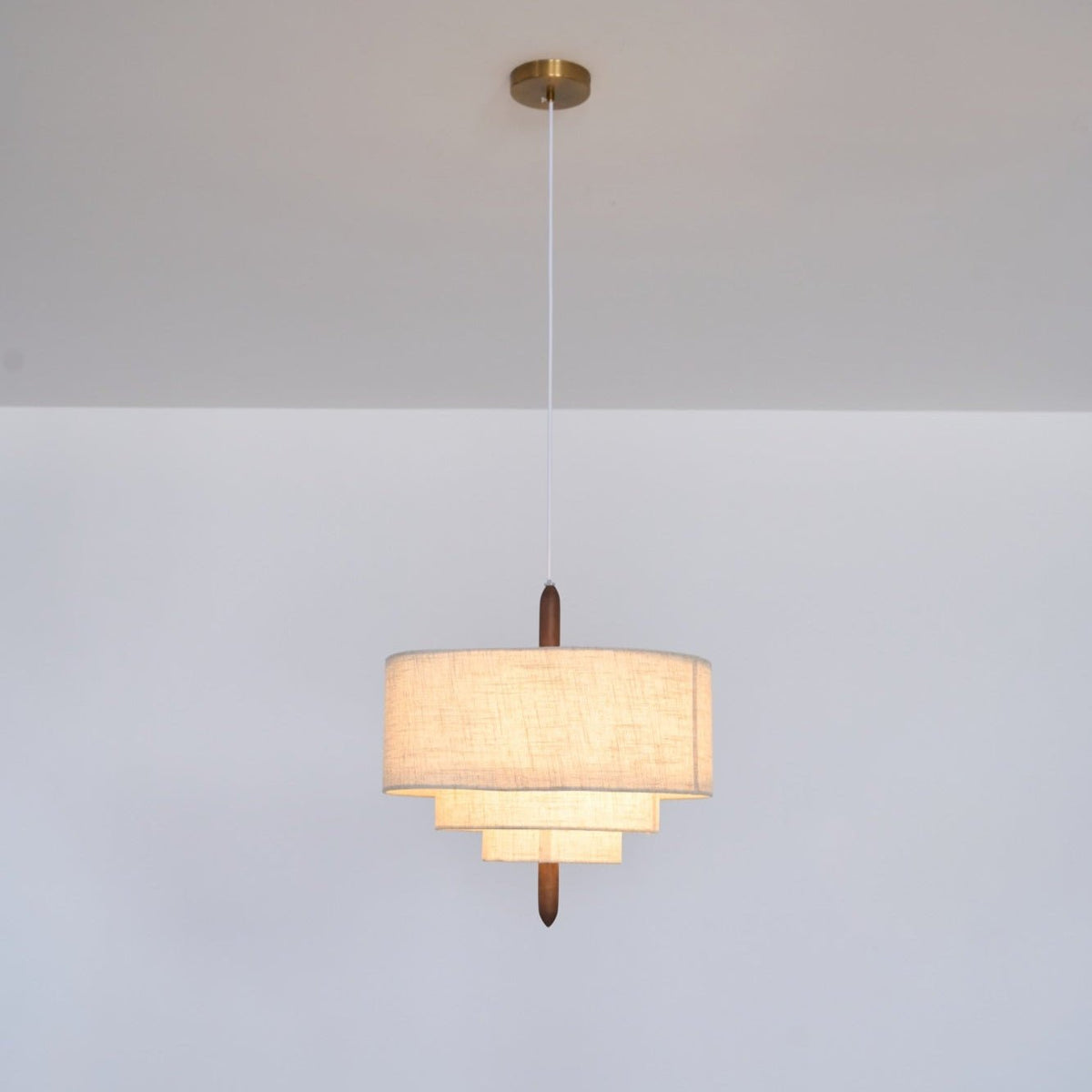 Salemu Elegance val Ladder lampă suspendată din lemn și țesătură