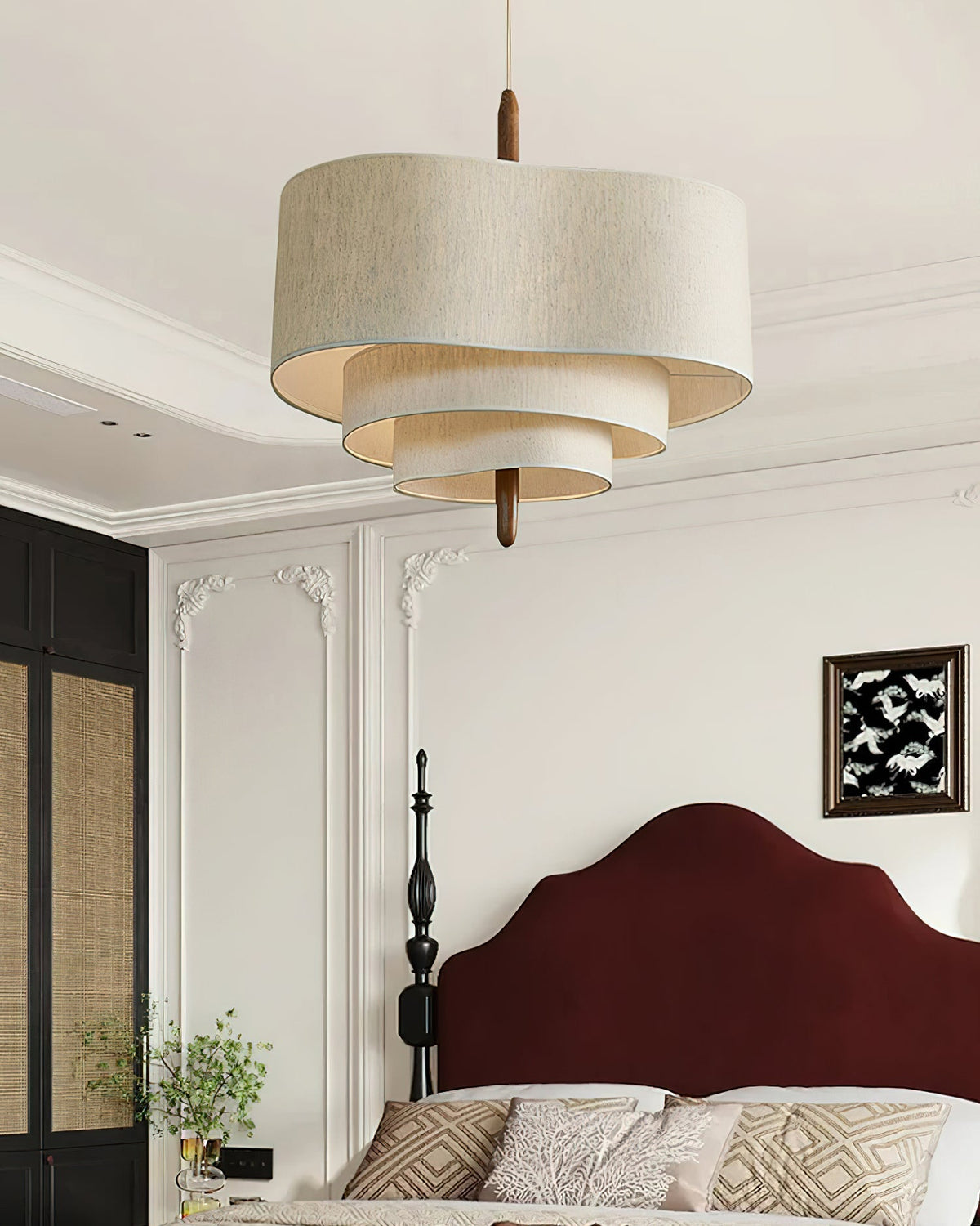 Salemu Elegance val Ladder lampă suspendată din lemn și țesătură