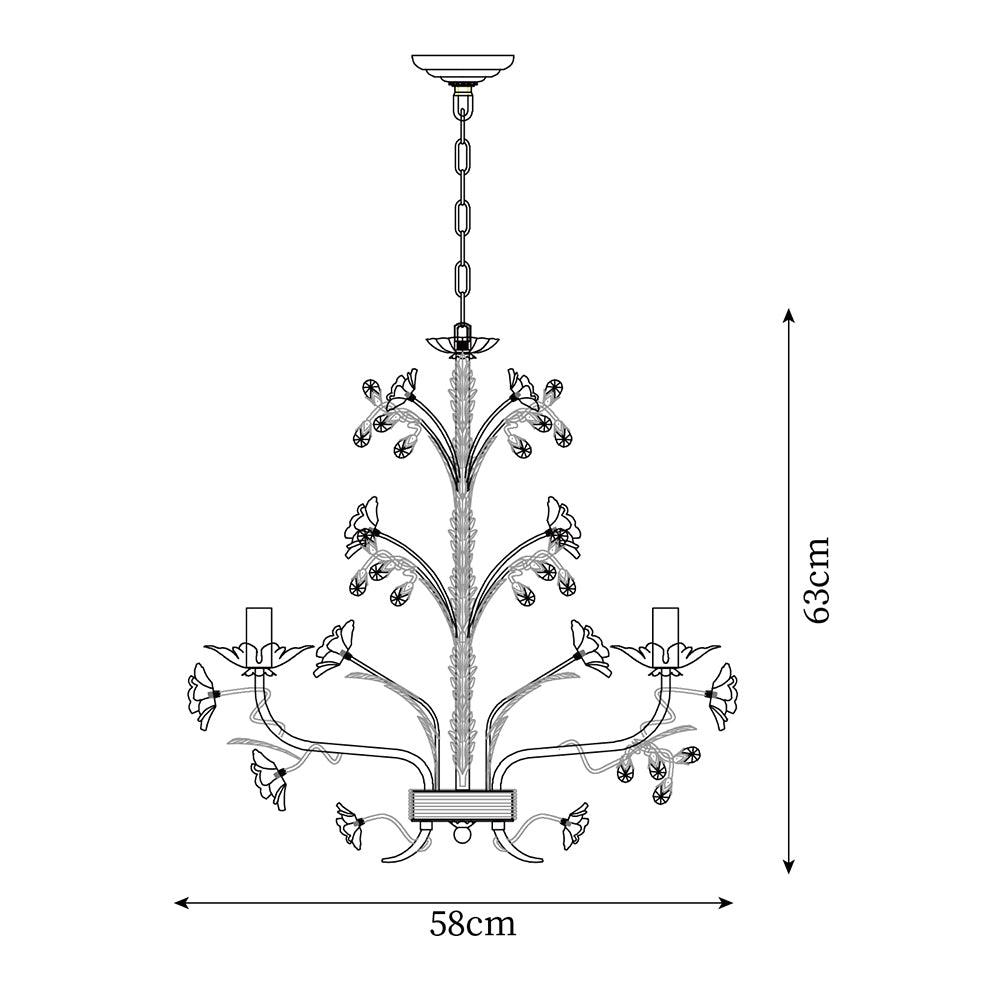 Candelabru Ornate metal Frame Porcelain Roses cristal clasic de lux
