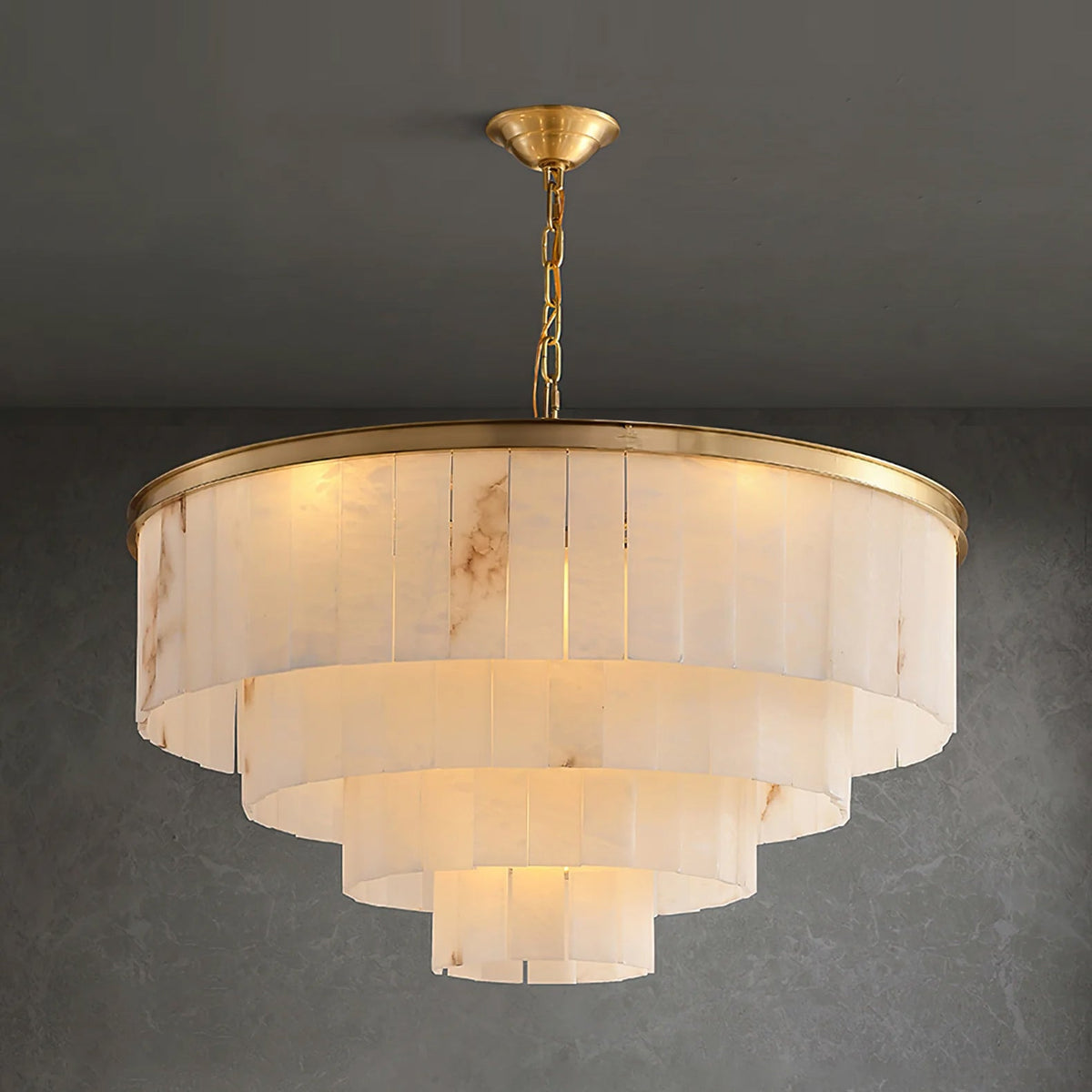 Windham candelabru din alabastru cu halouri stratificate