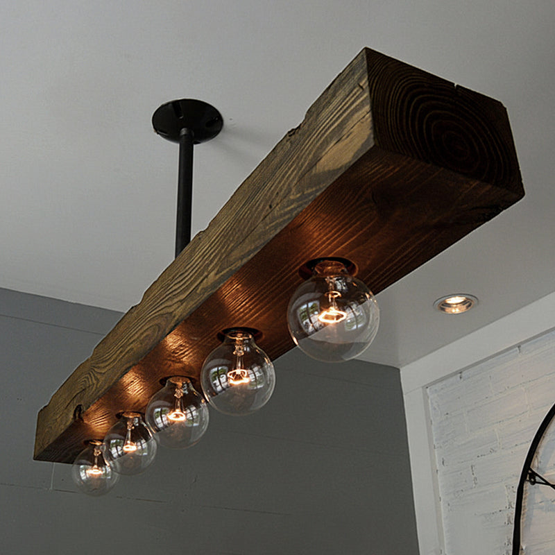 Siraen lemn-beam insulă candelabru