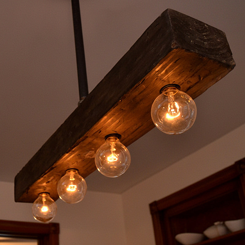 Siraen lemn-beam insulă candelabru