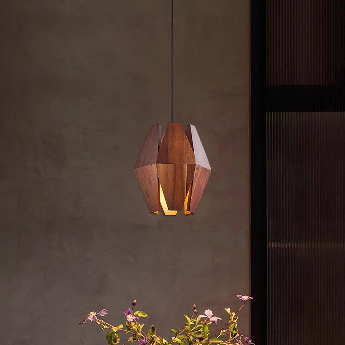 Miro lampă suspendată Abajur Geometric din lemn Lumina Caldă Accent minimalist Nordic