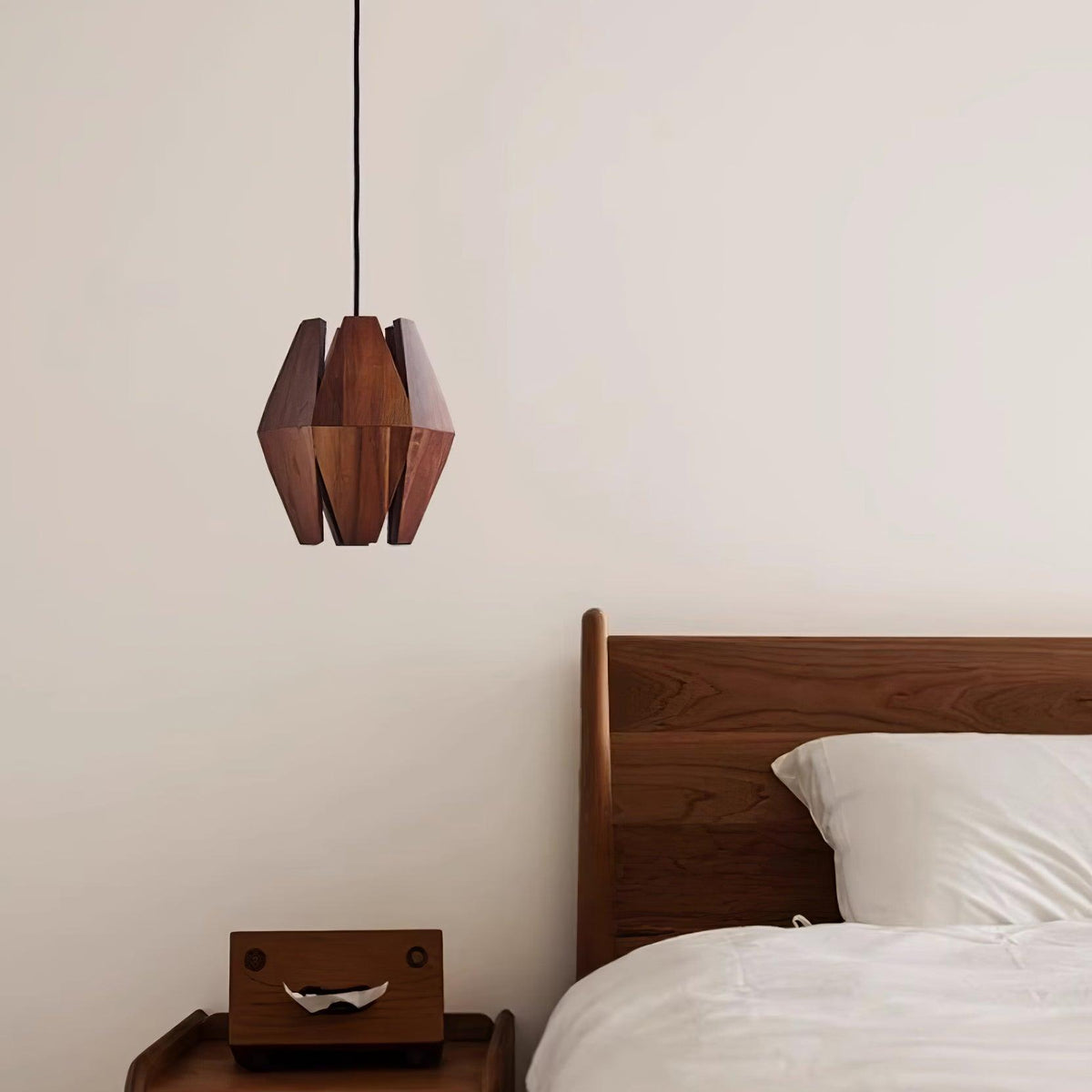 Miro lampă suspendată Abajur Geometric din lemn Lumina Caldă Accent minimalist Nordic