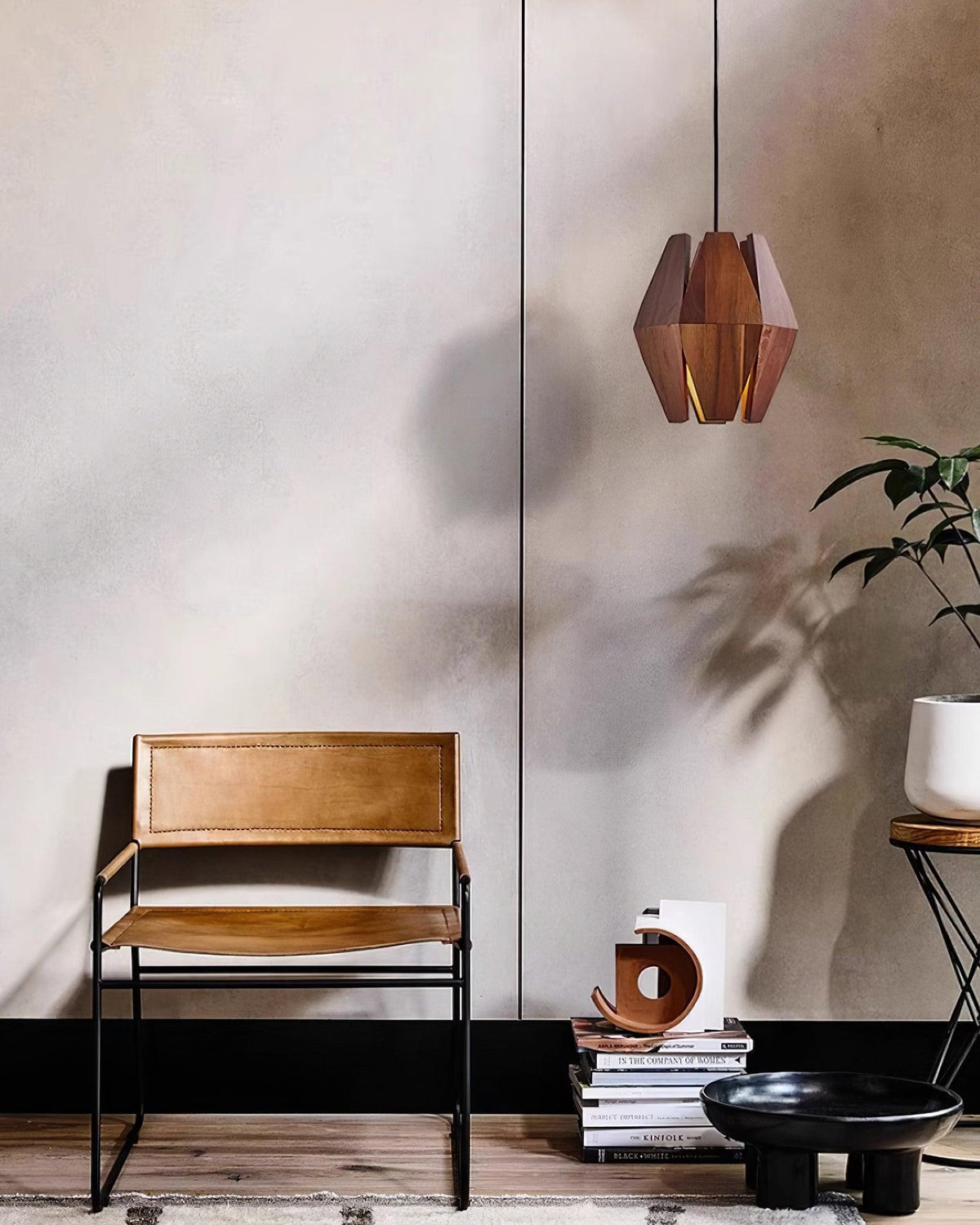 Miro lampă suspendată Abajur Geometric din lemn Lumina Caldă Accent minimalist Nordic