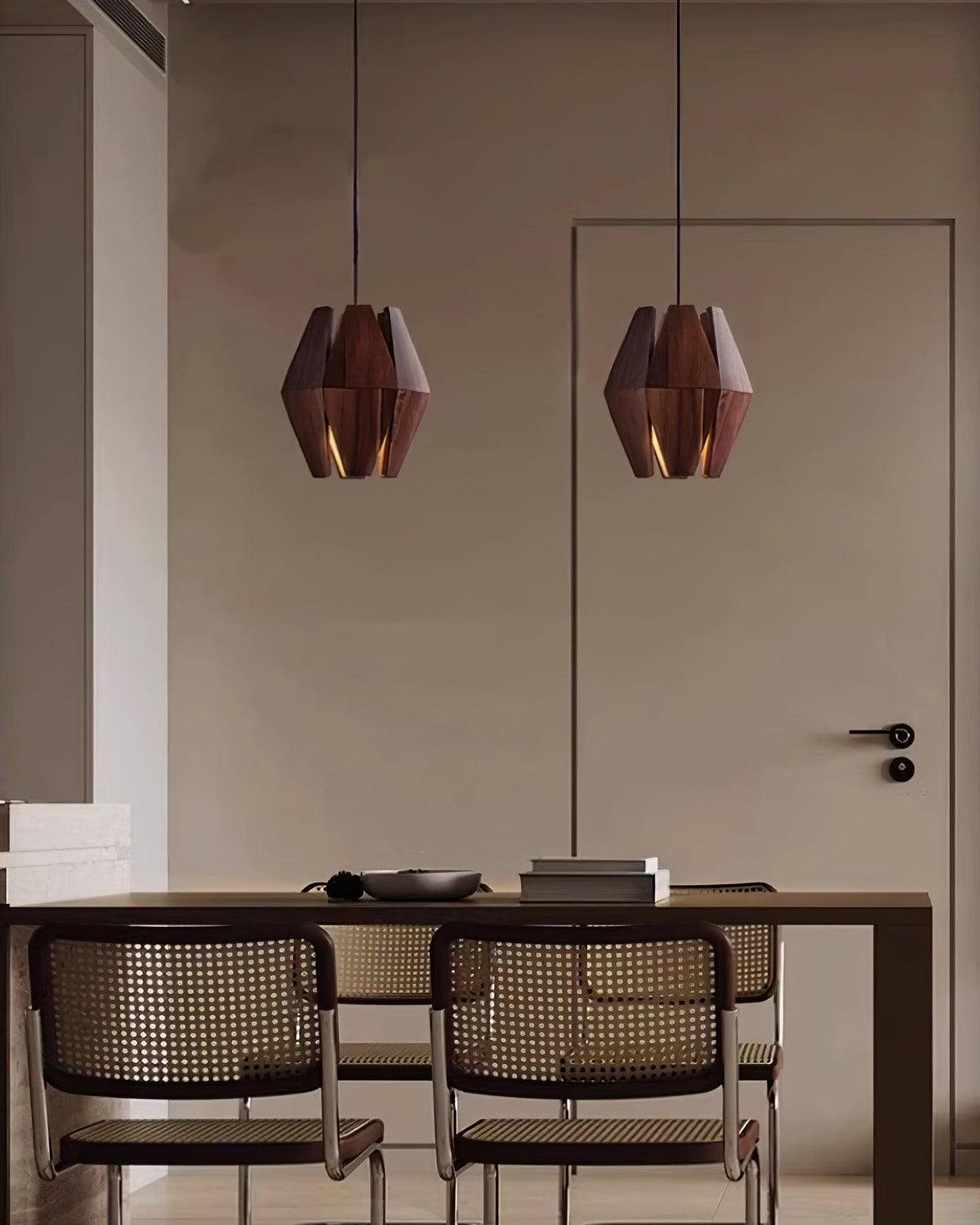 Miro lampă suspendată Abajur Geometric din lemn Lumina Caldă Accent minimalist Nordic