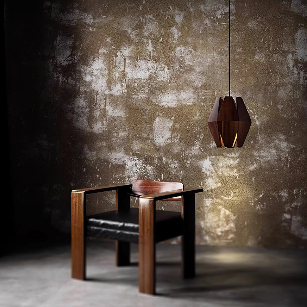 Miro lampă suspendată Abajur Geometric din lemn Lumina Caldă Accent minimalist Nordic