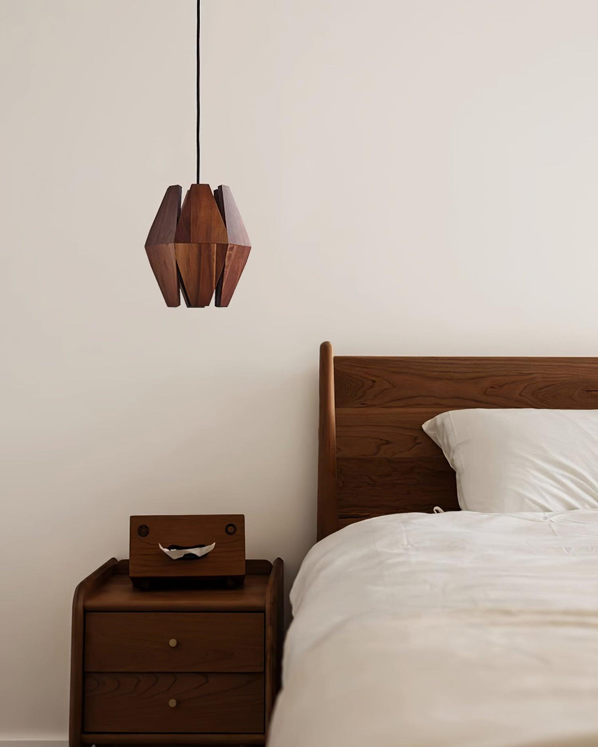 Miro lampă suspendată Abajur Geometric din lemn Lumina Caldă Accent minimalist Nordic