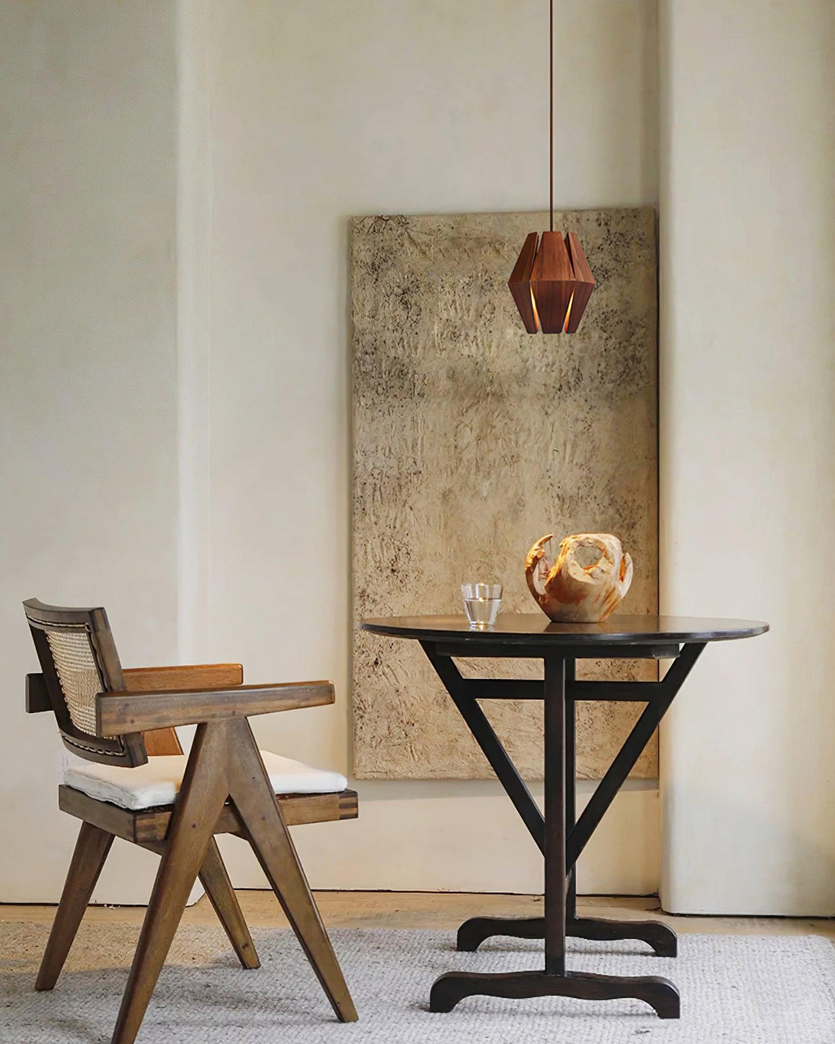 Miro lampă suspendată Abajur Geometric din lemn Lumina Caldă Accent minimalist Nordic