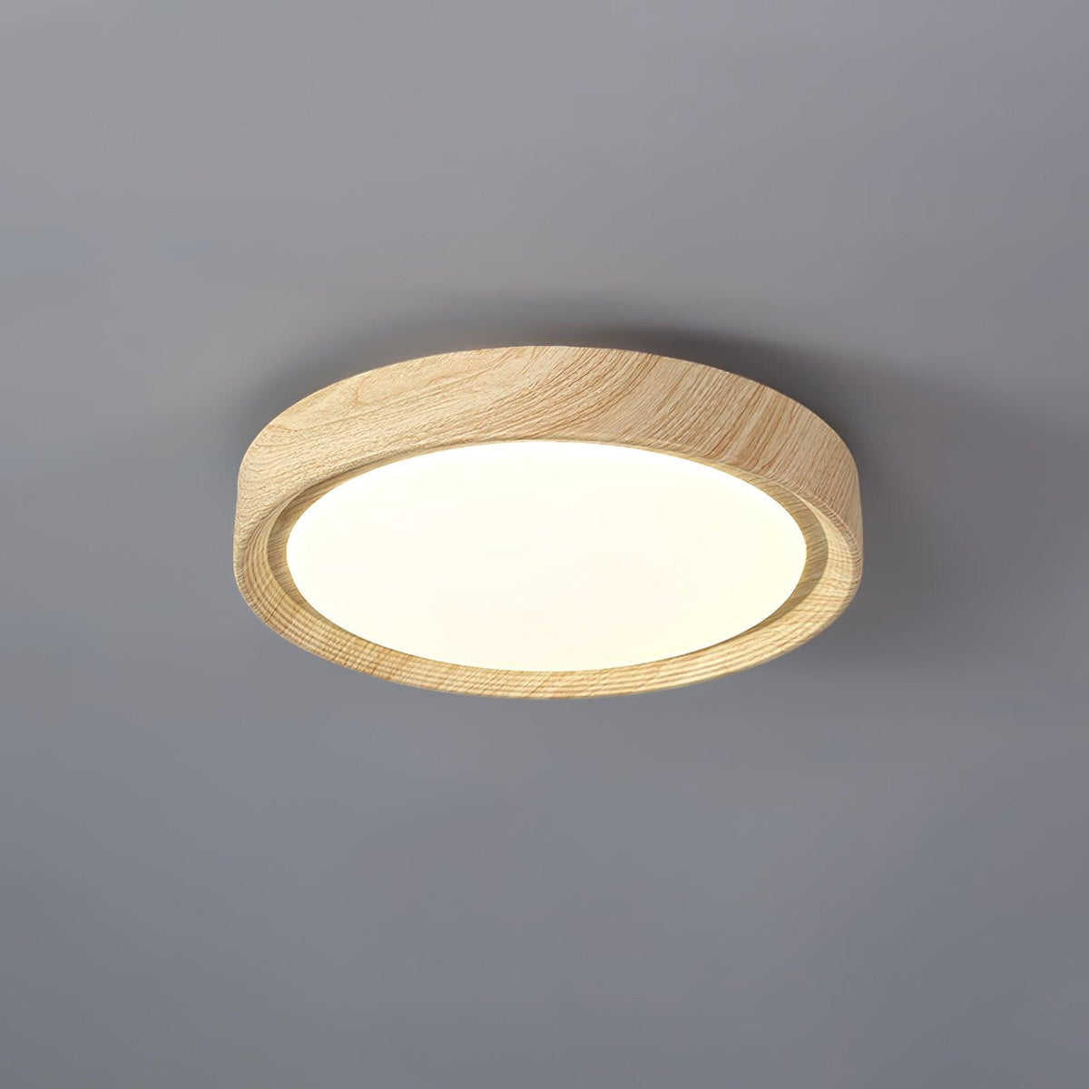 Grena plafonieră Aplicată Rotundă cu Model de lemn