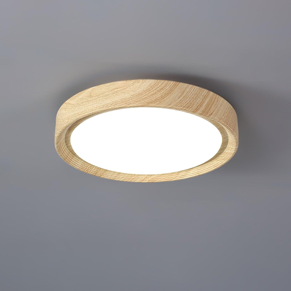 Grena plafonieră Aplicată Rotundă cu Model de lemn