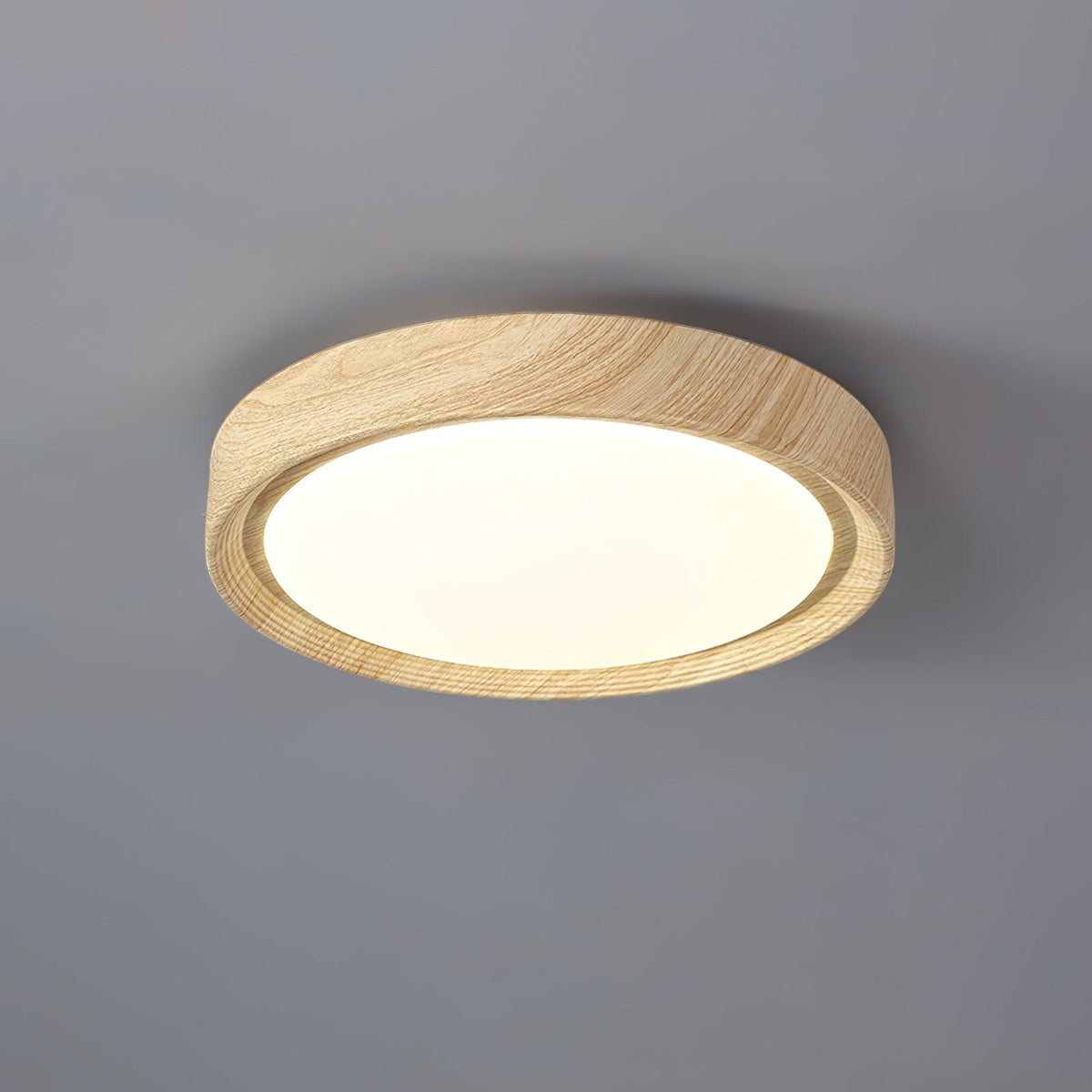 Grena plafonieră Aplicată Rotundă cu Model de lemn