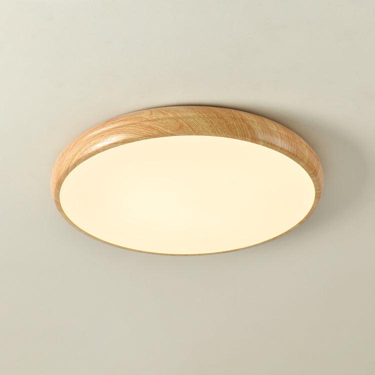 Grena plafonieră Aplicată Rotundă cu Model de lemn