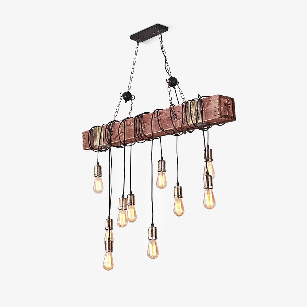 Wexb candelabru Grindă din lemn Becuri Edison Stil Rustican Fermier
