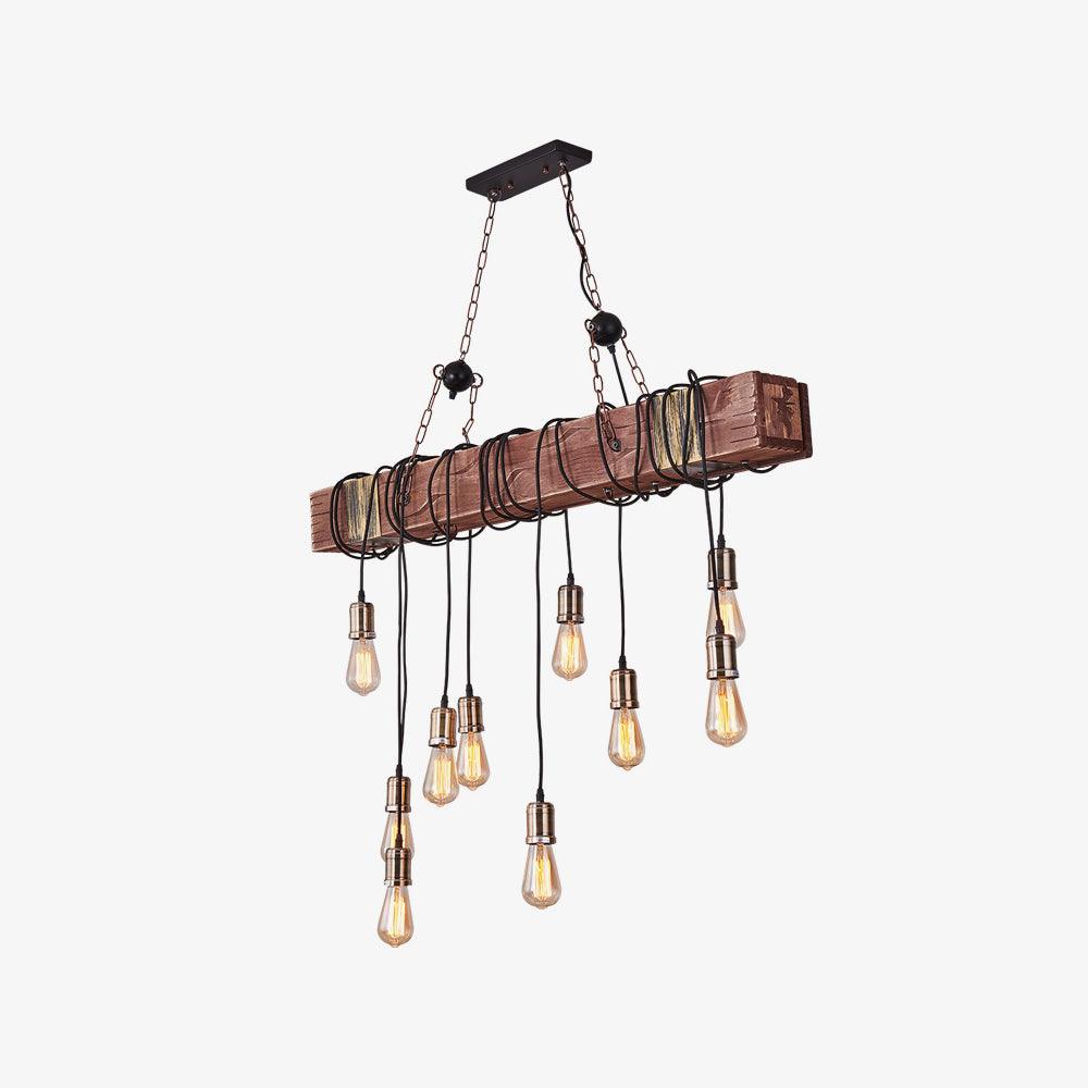 Wexb candelabru Grindă din lemn Becuri Edison Stil Rustican Fermier