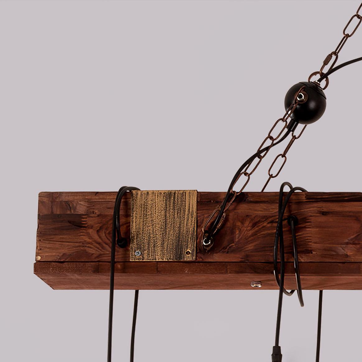 Wexb candelabru Grindă din lemn Becuri Edison Stil Rustican Fermier