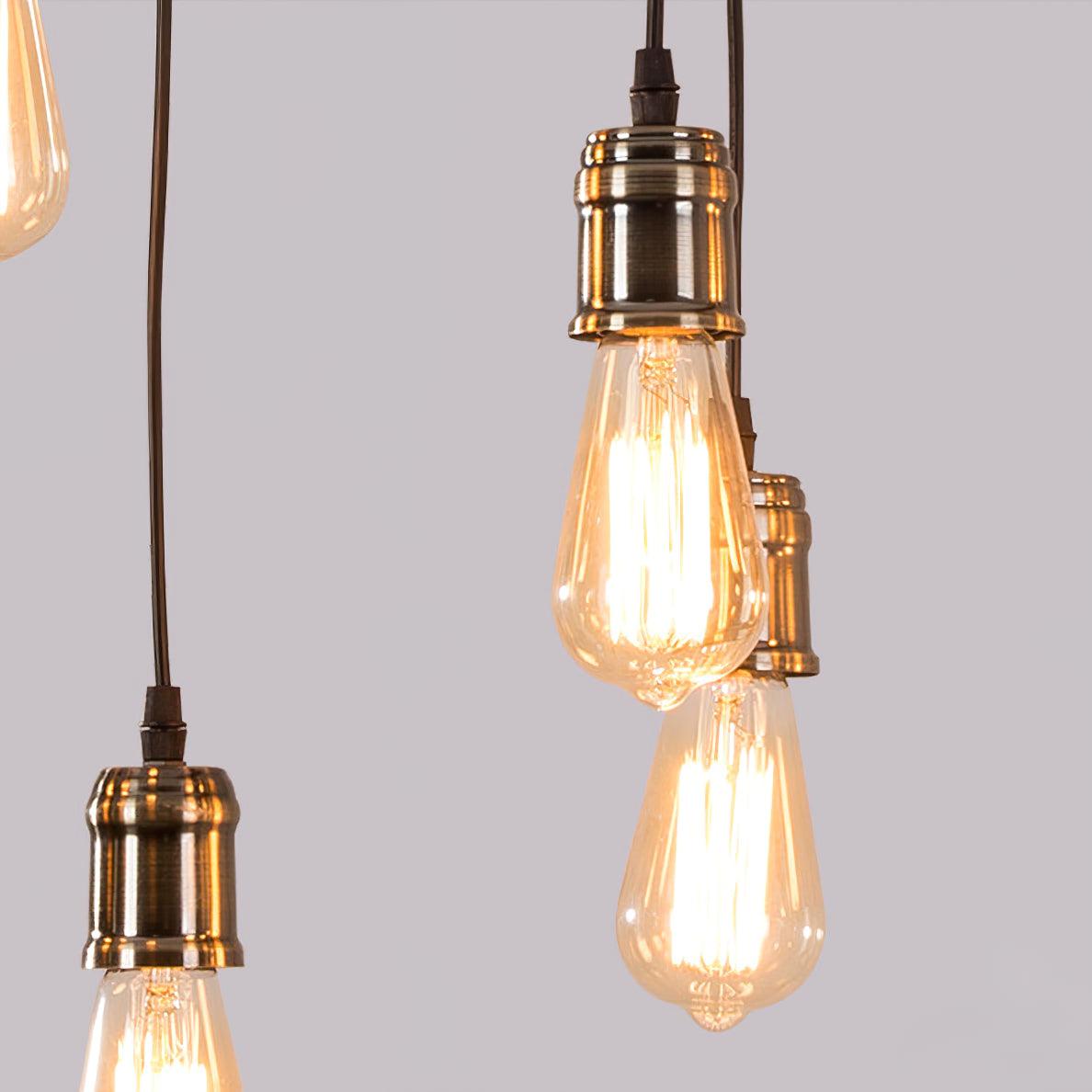 Wexb candelabru Grindă din lemn Becuri Edison Stil Rustican Fermier