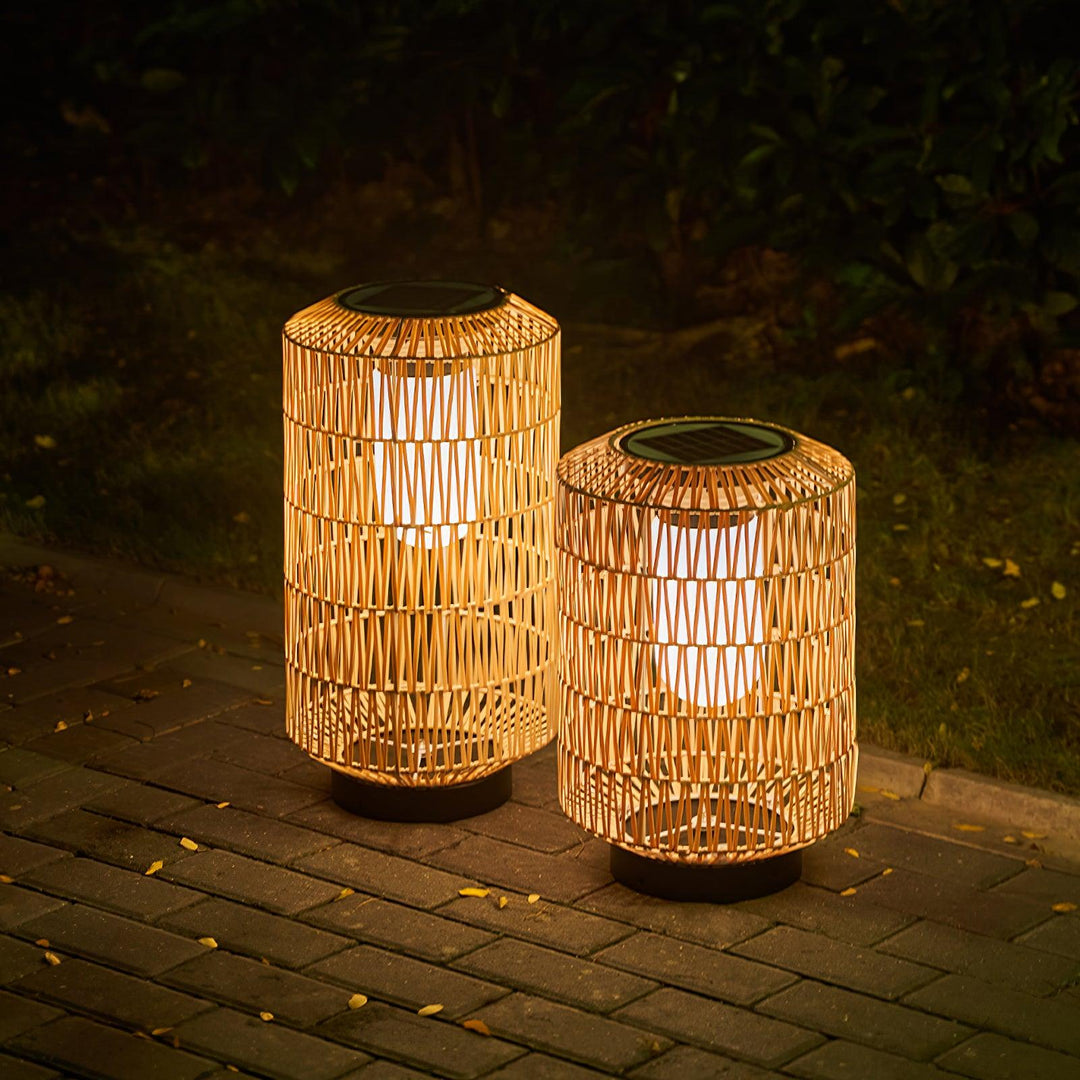 Ravalella lampă de masă din ratan, pentru exterior
