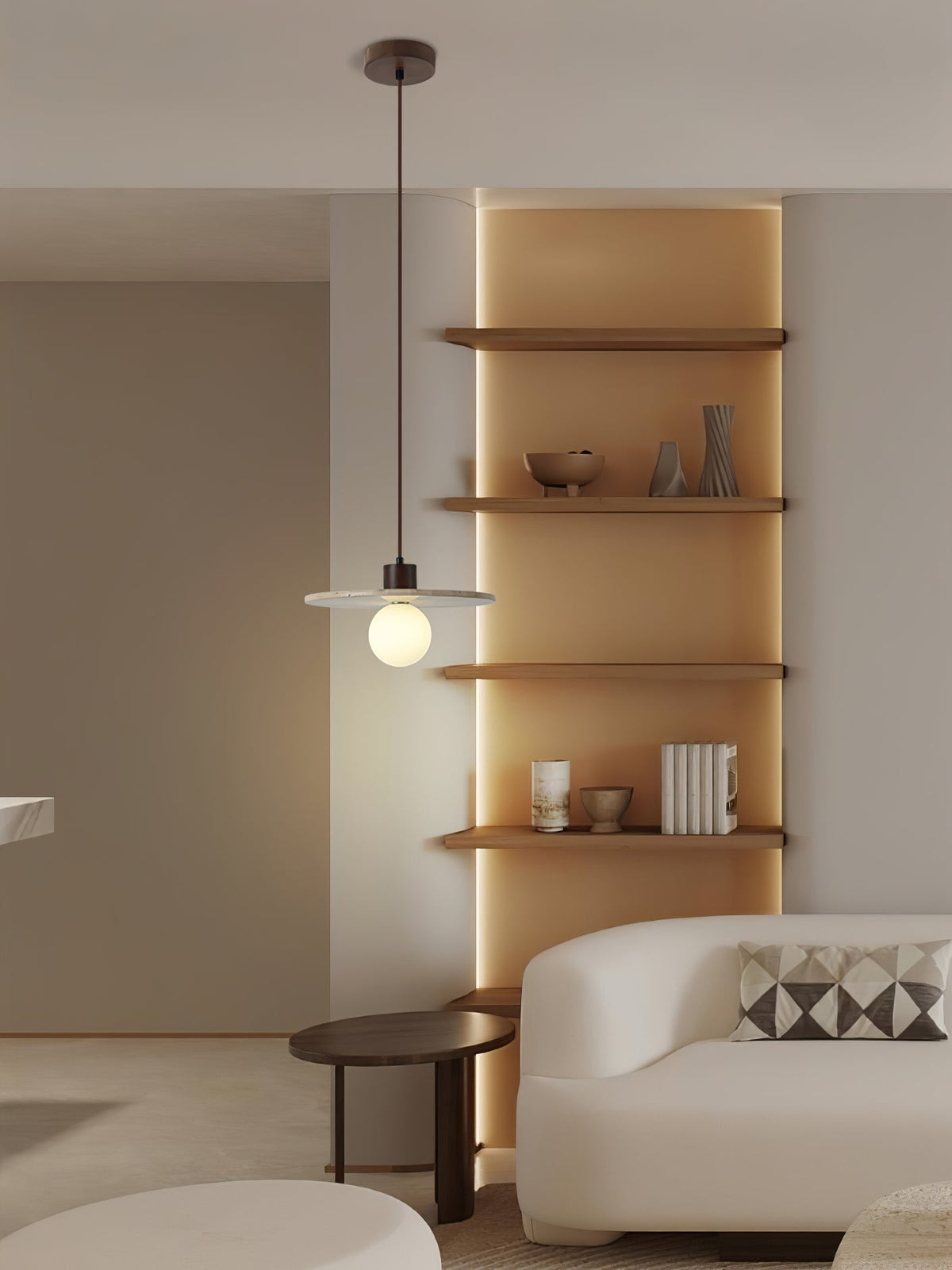 Seroaya lampă suspendată candelabru din travertin în stil modern
