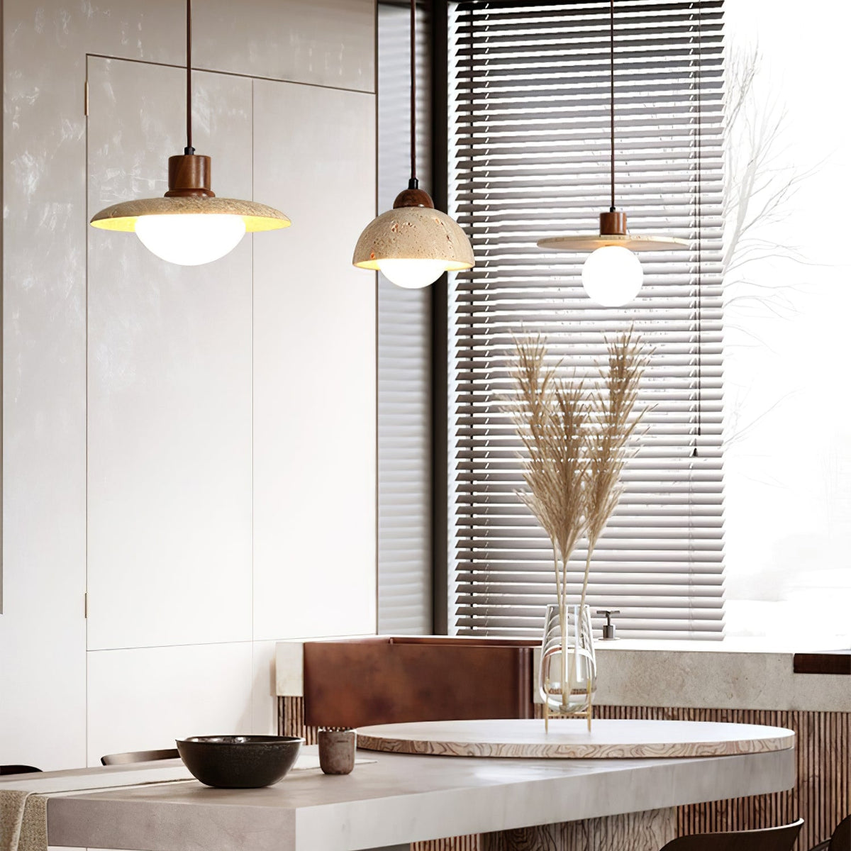 Seroaya lampă suspendată candelabru din travertin în stil modern