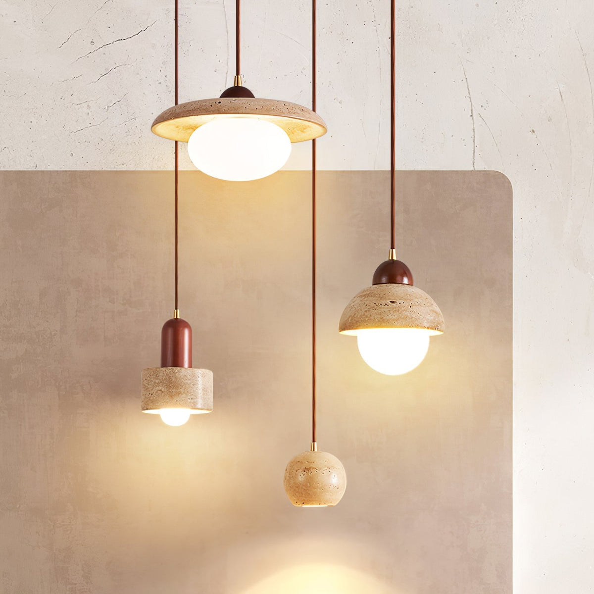 Seroaya lampă suspendată candelabru din travertin în stil modern