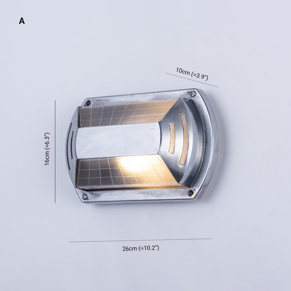 Wyre aplică de perete din metal și sticlă, geometrică, modernă, pentru exterior