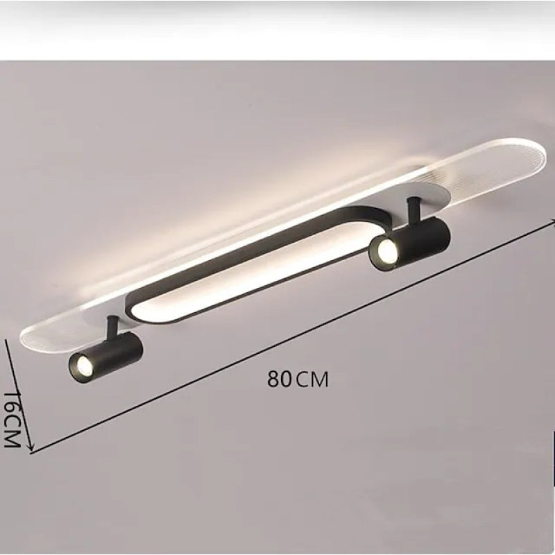 Aim lampă de tavan rectangulară LED modernă din metal, negru/alb