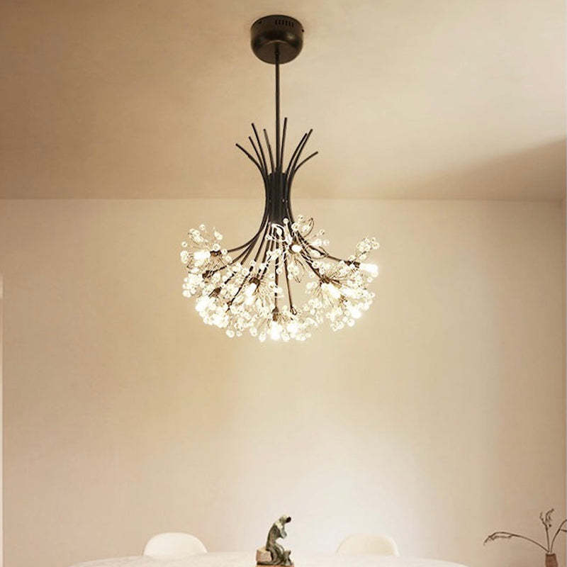 Arisha candelabru modern Art Deco din cristal cu Formă Sputnik, negru/Aur