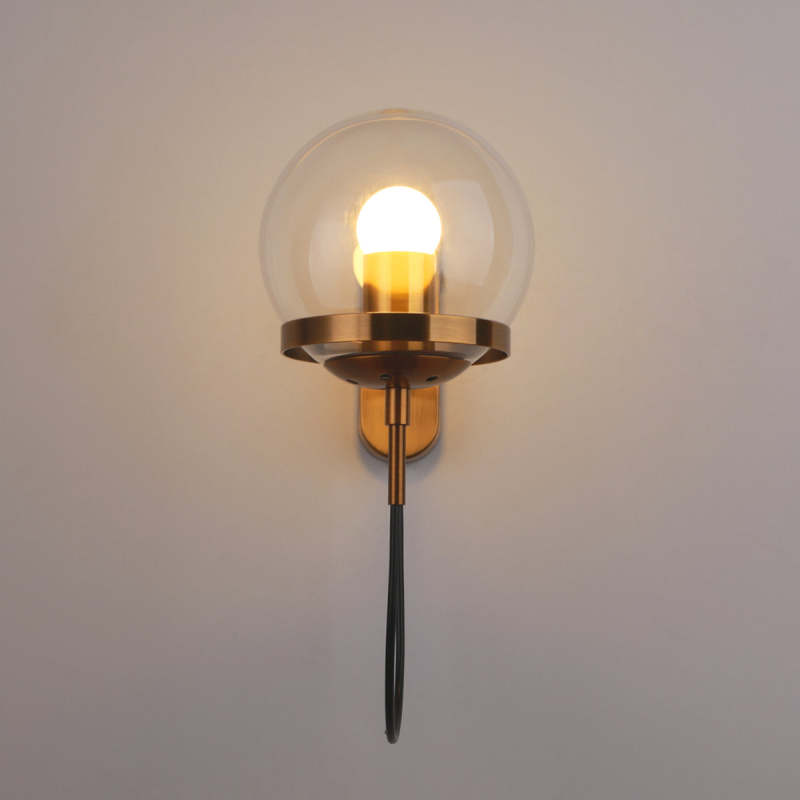 Silva aplică de perete Retro Rustic cu Glob din sticlă, negru/bronz