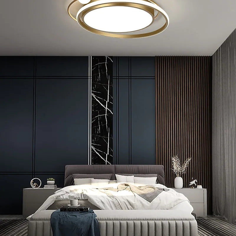 Arisha plafonieră aplicată modern Multi Orbit, negru/auriu