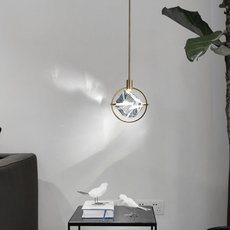 Kristy modern de lux Geometry metal/cristal lampă suspendată, auriu