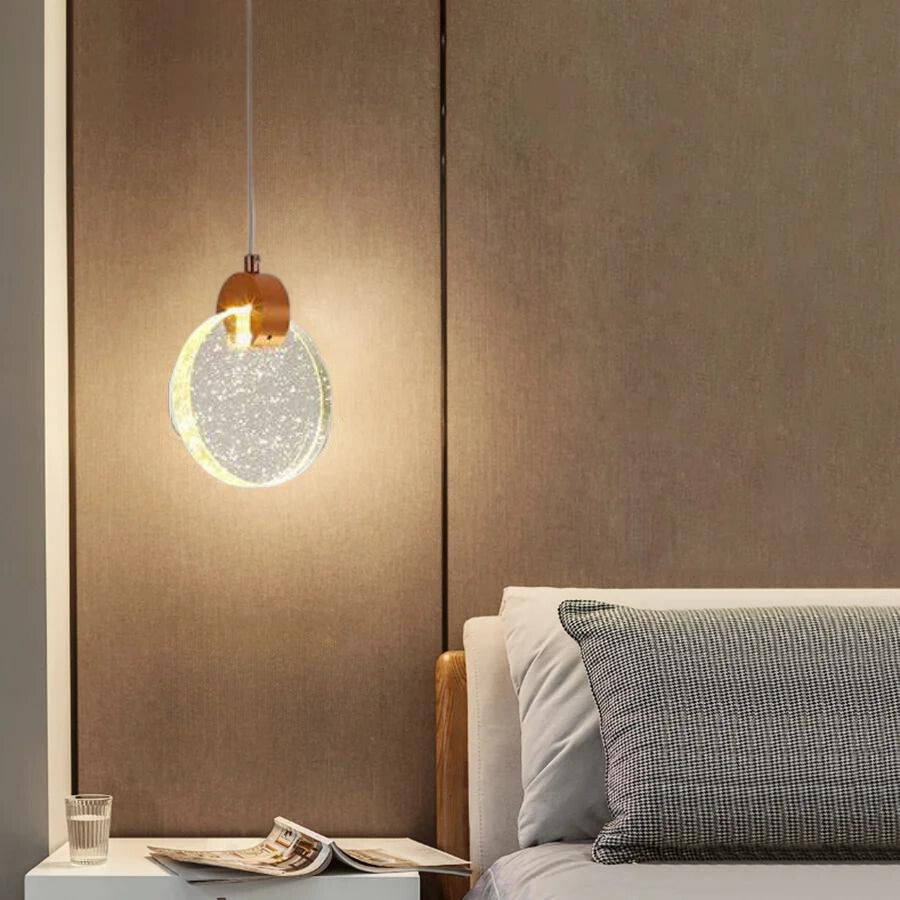 Kristy candelabru Circular Ripple Rotund din cristal auriu