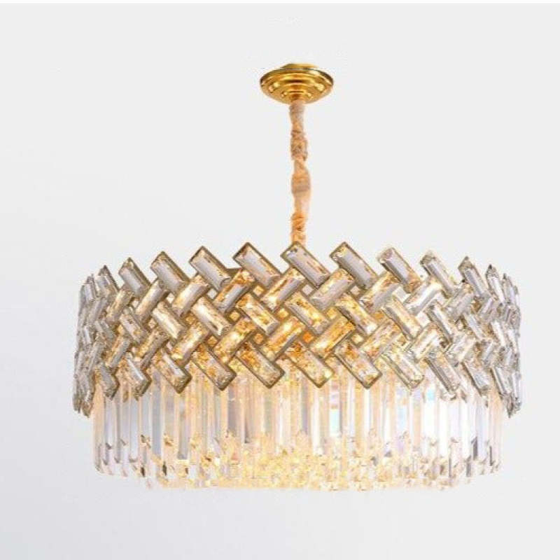 Kristy candelabru auriu din cristal și metal, de lux
