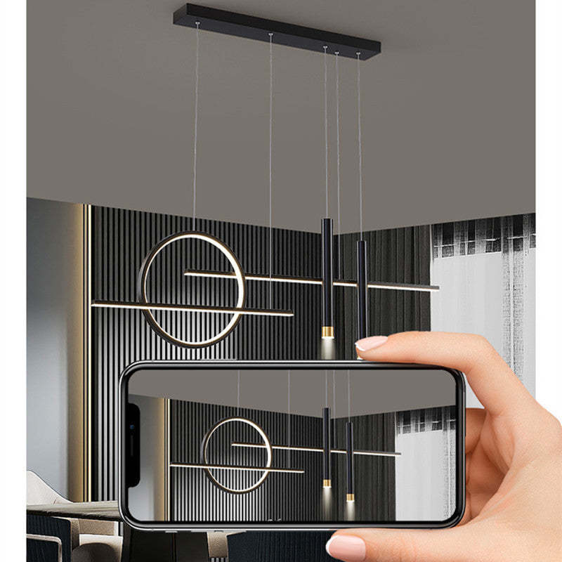 Arisha Minimalism lampă suspendată LED, inel neregulat, negru/ stins