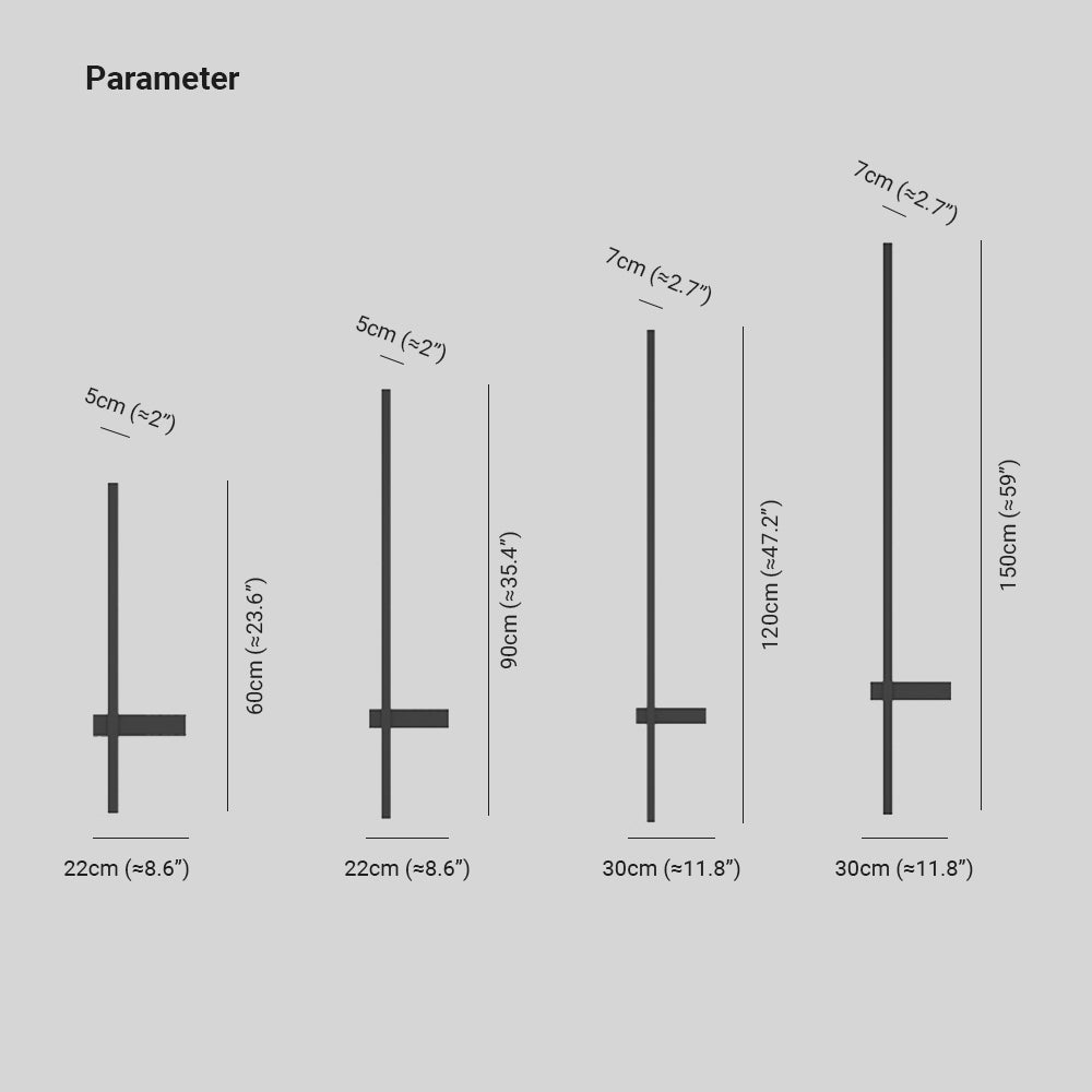 Ray aplică de perete pentru exterior minimalistă duo-linear, negru