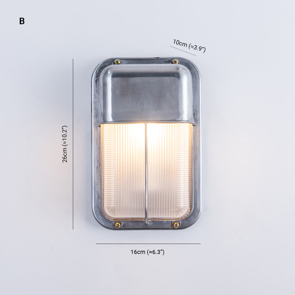 Wyre aplică de perete din metal și sticlă, geometrică, modernă, pentru exterior